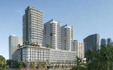 New condo tower in downtown Miami, financed by Linkvest Capital for $12.5M construction loan.